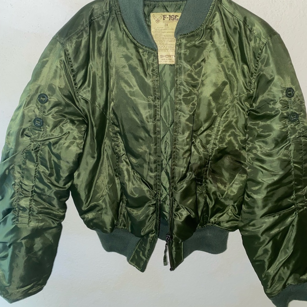 The Lockhead Martin F-16C fighting falcon bomber jacket, 2X, green